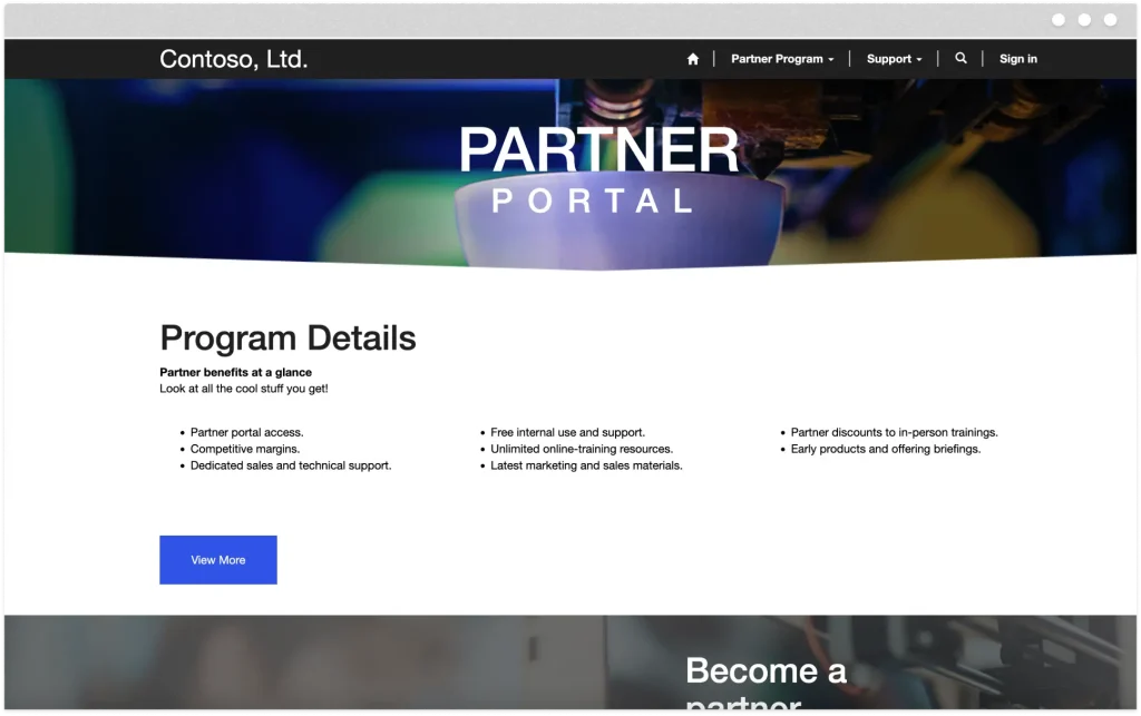 Partner Portal Screenshot